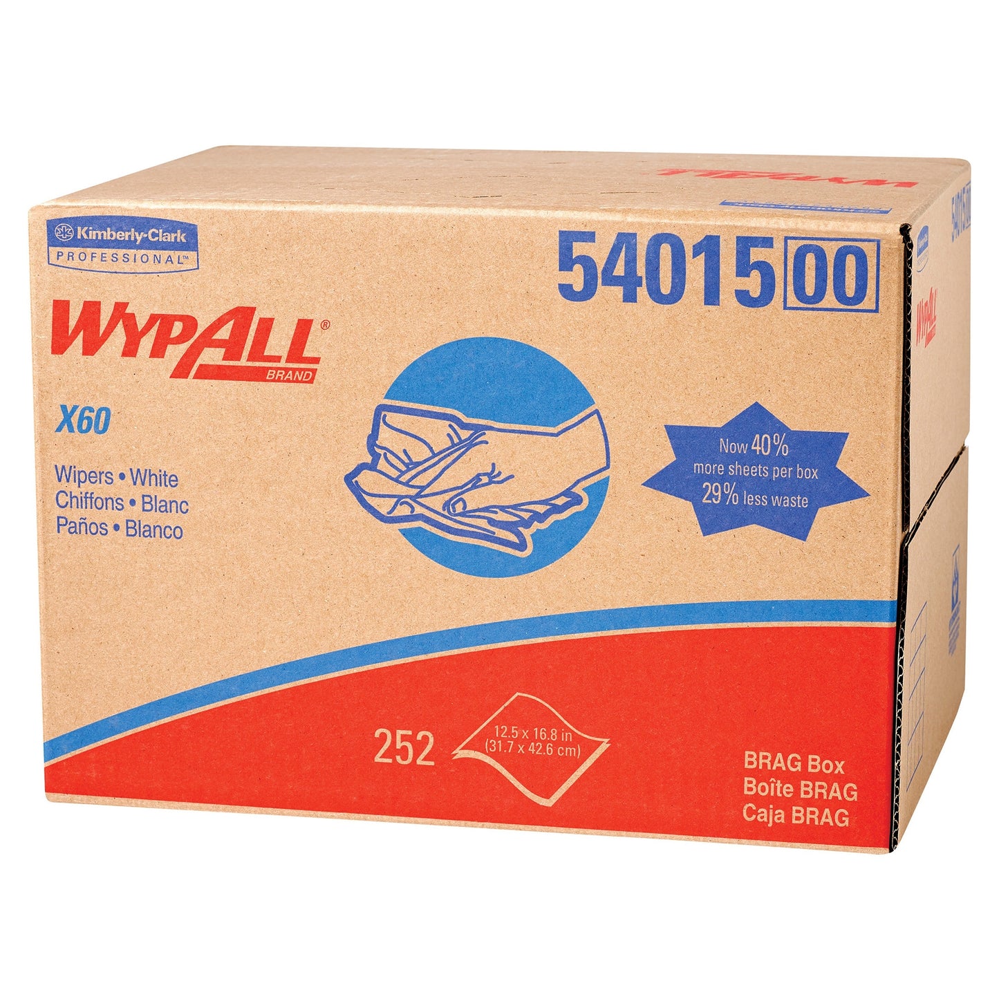 WypAll® GeneralClean™ X60 Multi-Task Cleaning Cloths, 11.1 x 16.8 Inch 54015