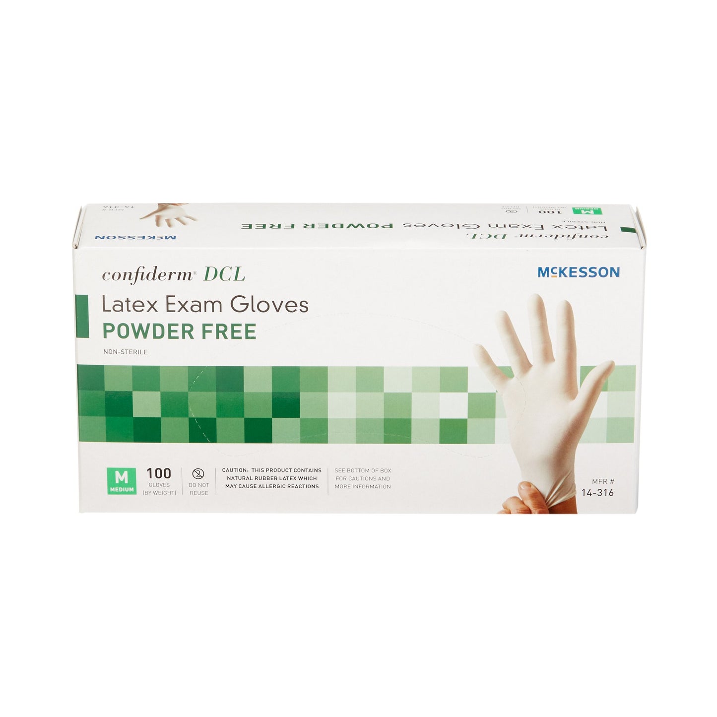 McKesson Confiderm® Latex Exam Glove, Medium, Ivory 14-316