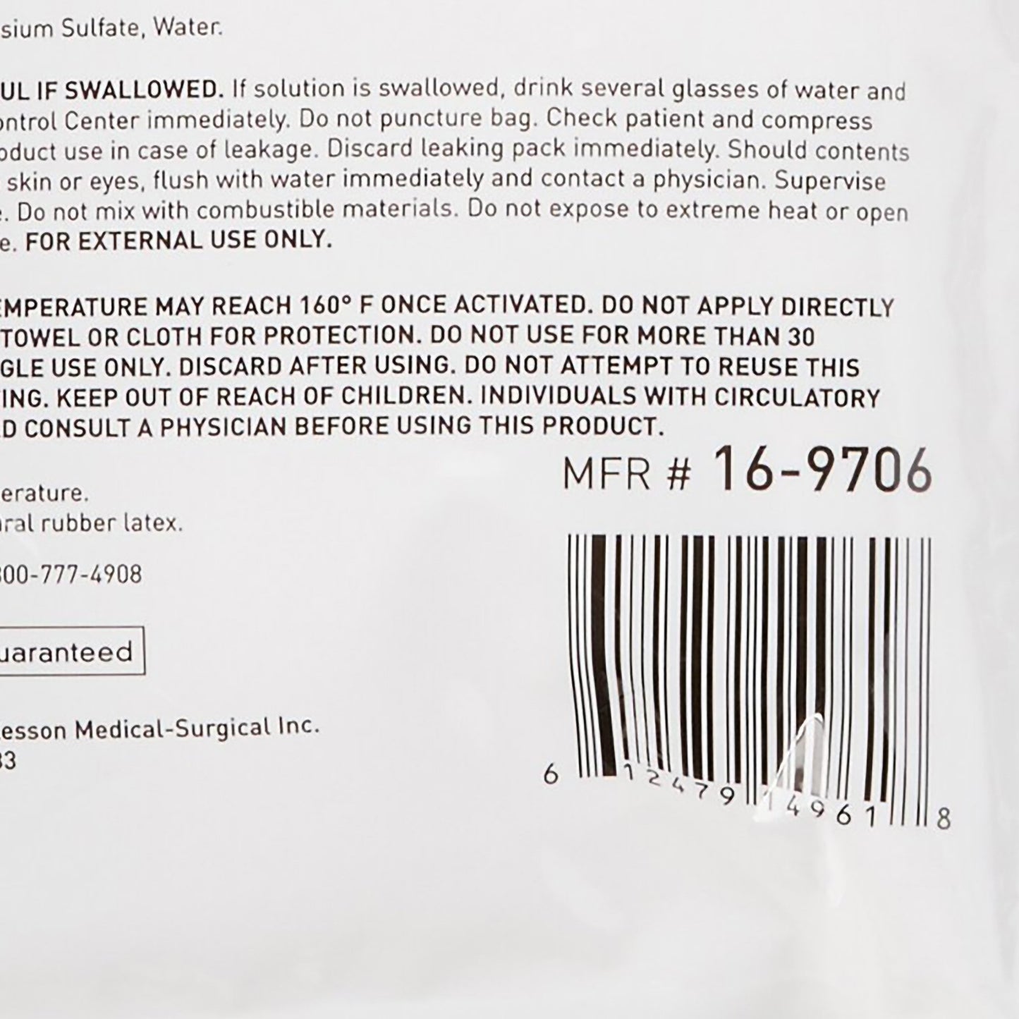 McKesson Hot Pack, Instant Chemical Activation, General Purpose, 5 x 7 Inch 16-9706