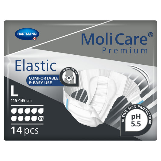 Unisex Adult Incontinence Brief MoliCare® Premium Elastic 10D Large Disposable Heavy Absorbency - 165673