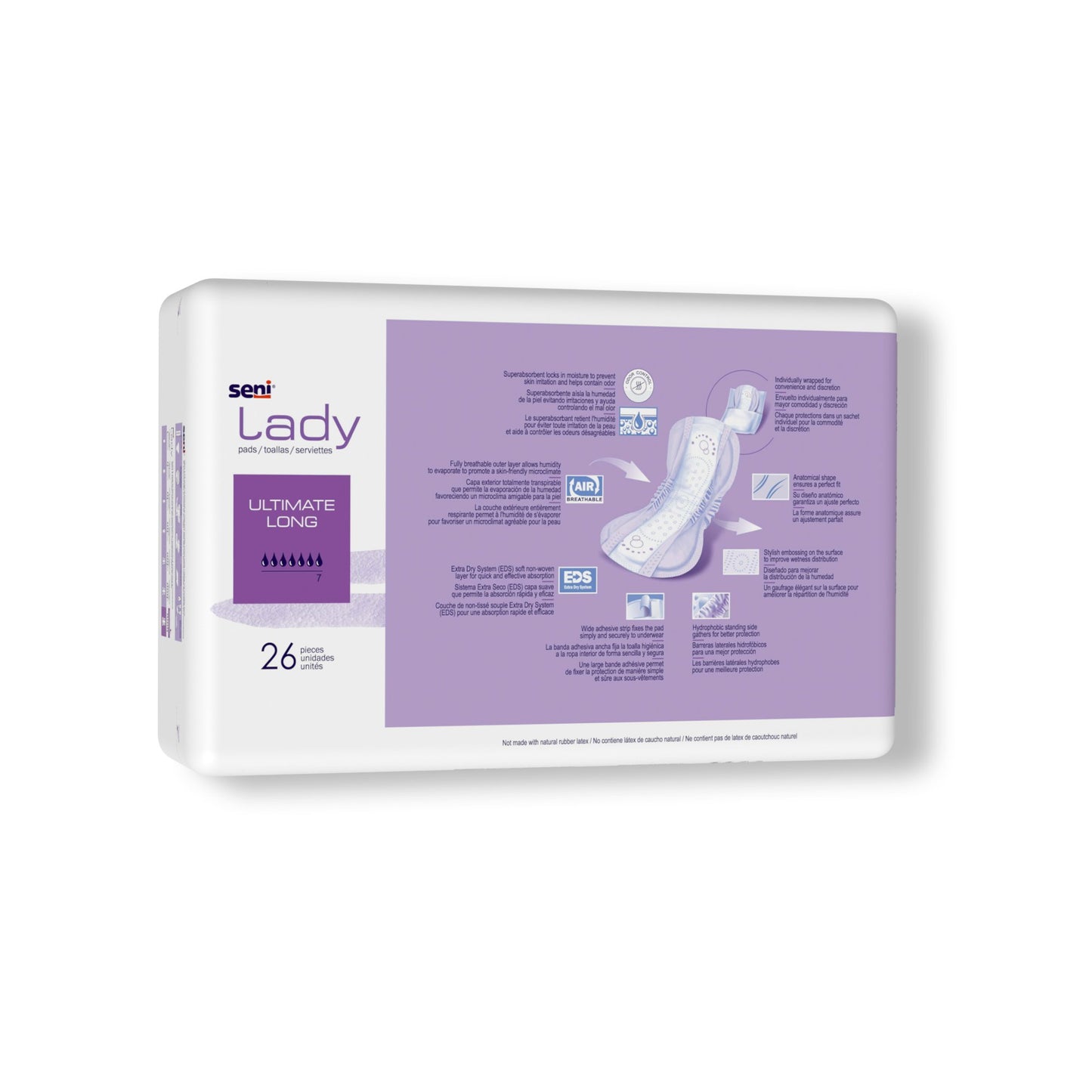 Seni® Lady Ultimate Absorbency Bladder Control Pads, Long S-7P26-PS1