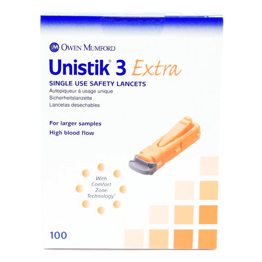 Safety Lancet Unistik 3 21 Gauge Retractable Push Button Activation Finger - AT 1012