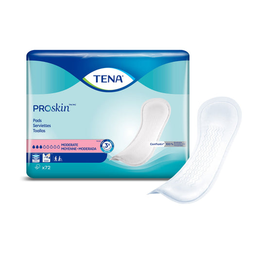 Bladder Control Pad TENA ProSkin™ Moderate 11 Inch Length Moderate Absorbency Dry-Fast Core™ One Size Fits Most - 41309
