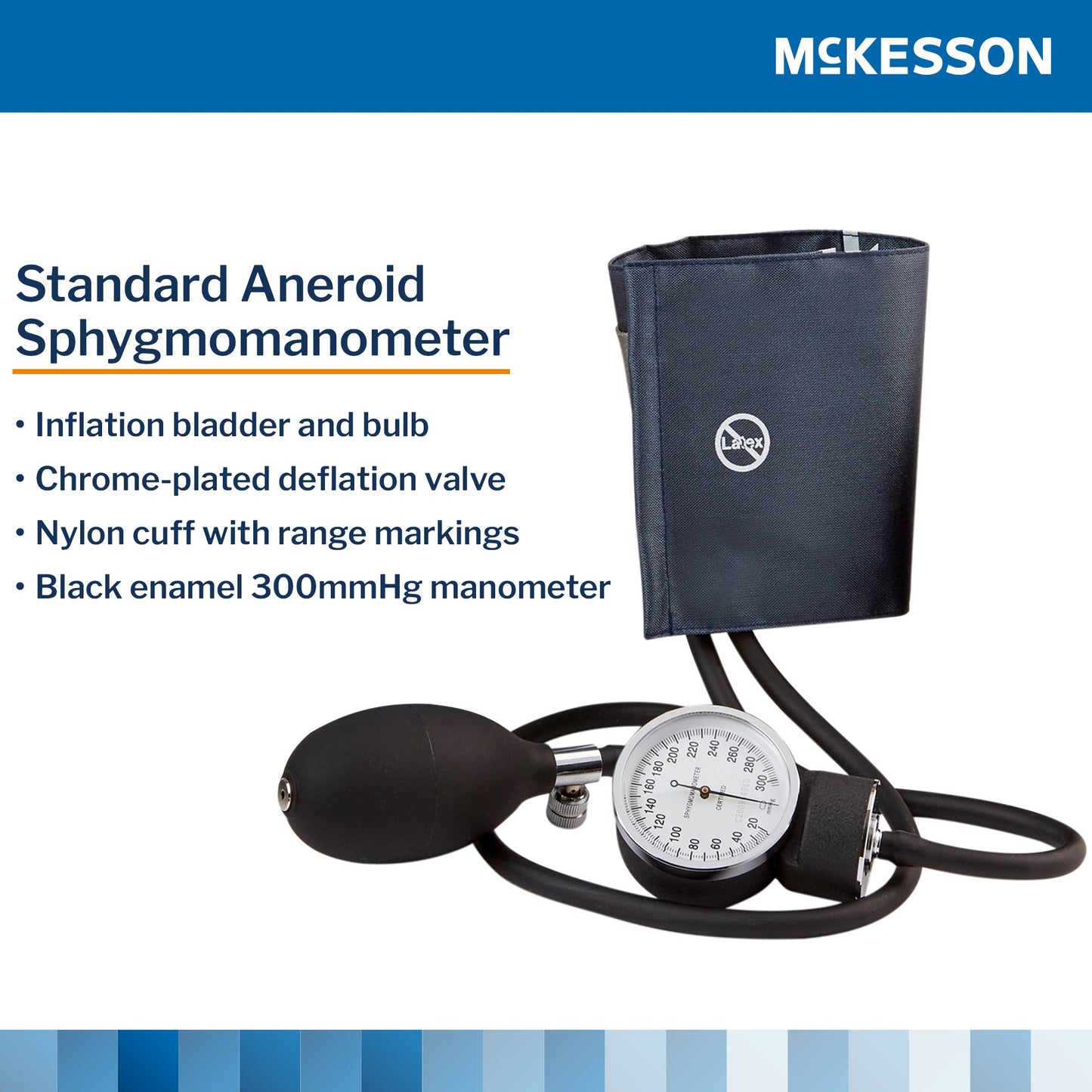 McKesson Aneroid Sphygmomanometer with Cuff, 2-Tube, Pocket-Size, Medium Cuff 01-775-11ANGM