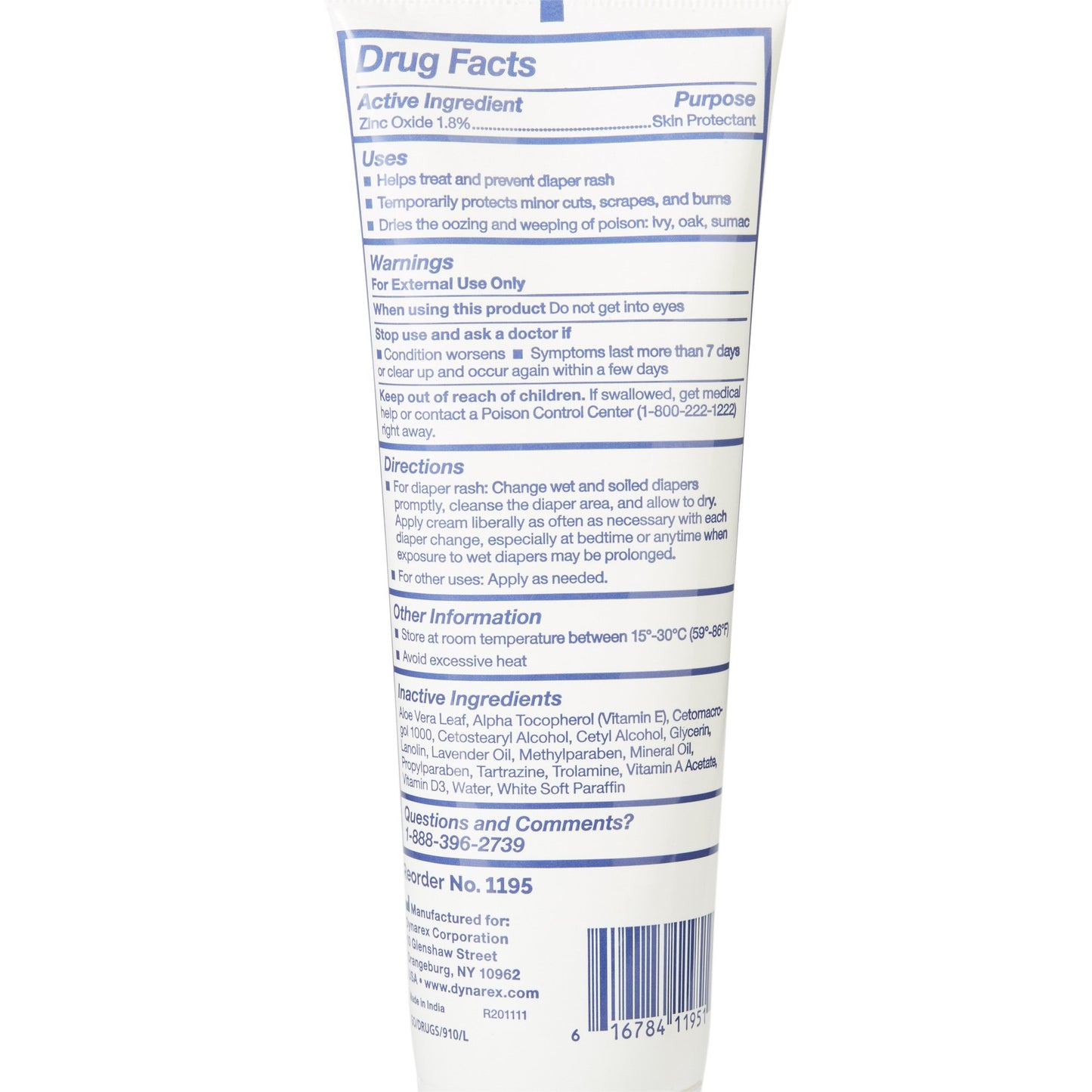 DynaShield® w/ Dimethicone Skin Protectant Barrier Cream, 4 oz. Tube 1195