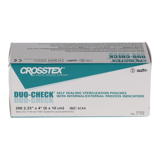 Sterilization Pouch Duo-Check® Ethylene Oxide (EO) Gas / Steam 2-1/4 X 4-1/2 Inch Transparent / Blue Self Seal Paper / Film - SCXX