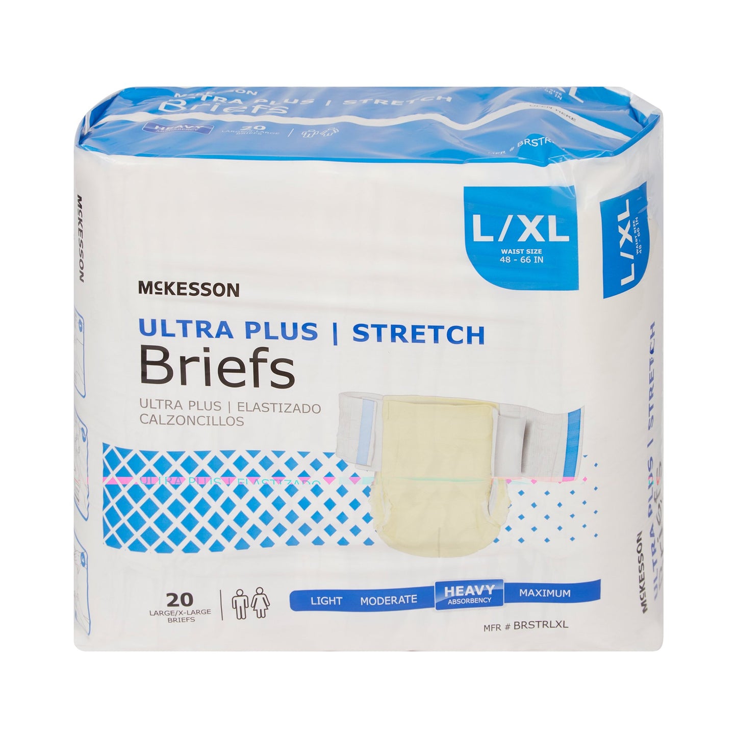 McKesson Ultra Plus Stretch Heavy Absorbency Incontinence Brief, Large / X-Large BRSTRLXL