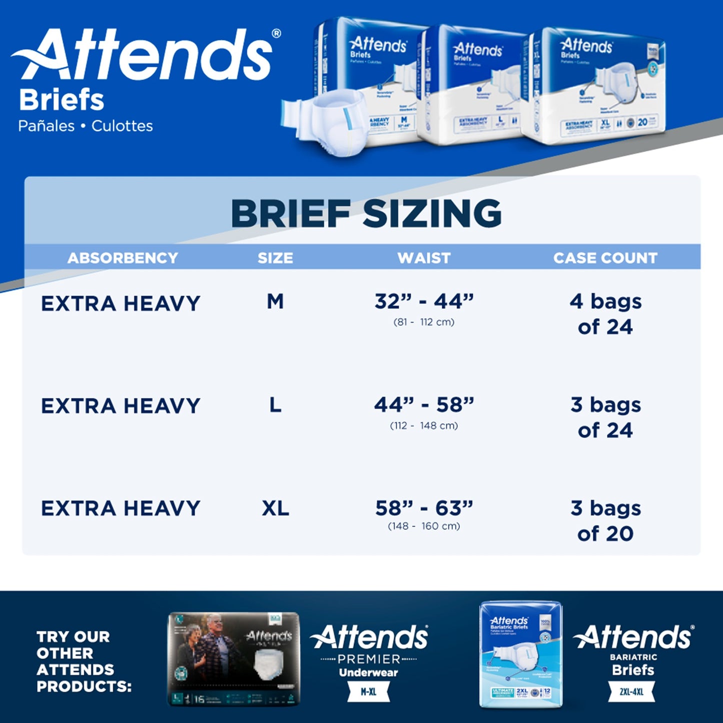 Attends® Extra Heavy Absorbency Briefs, Medium DDP20