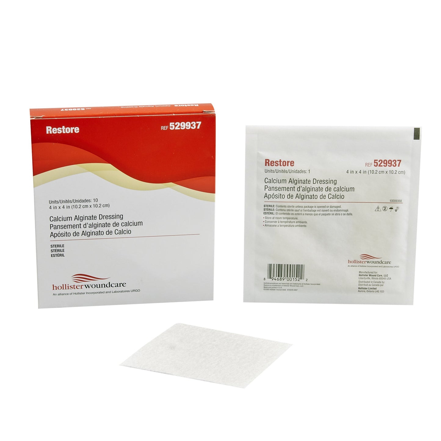 Restore™ Alginate Dressing, 4 x 4 Inch 529937