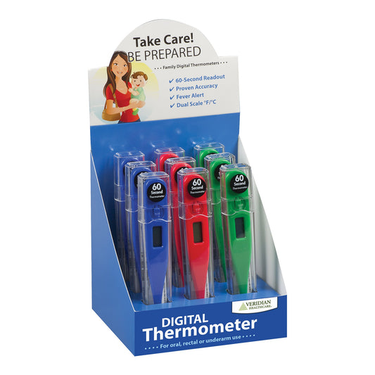 Digital Thermometer Display Kit Veridian Oral / Rectal / Axillary Probe Handheld - 08-302VC