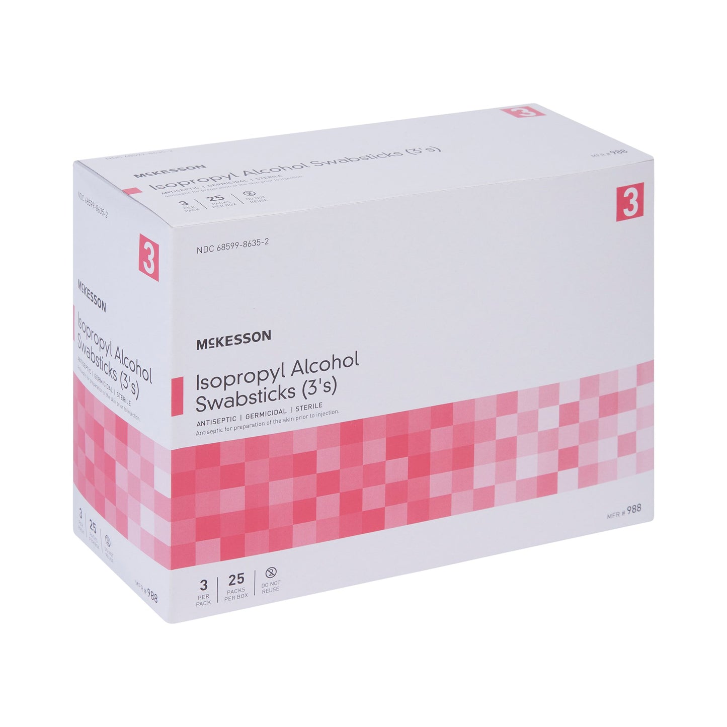 McKesson Impregnated Swabstick, 70% Isopropyl Alcohol 988