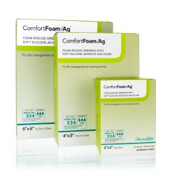 Silver Foam Dressing ComfortFoam/Ag™ 4 X 5 Inch Square Sterile - 49450
