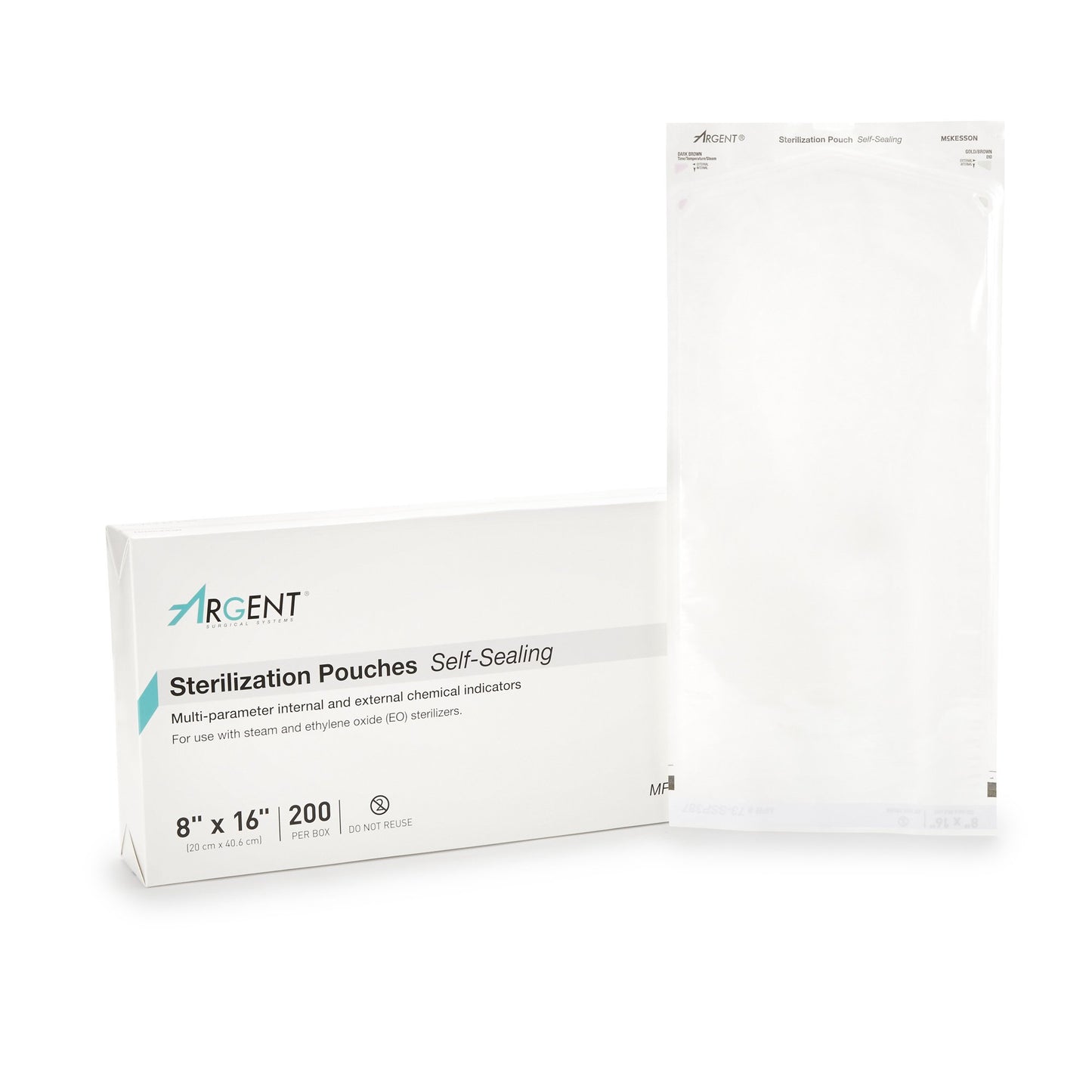 McKesson Brand McKesson Argent Sure-Check Sterilization Pouch, 8 x 16 Inch 73-SSP387, Box of 1