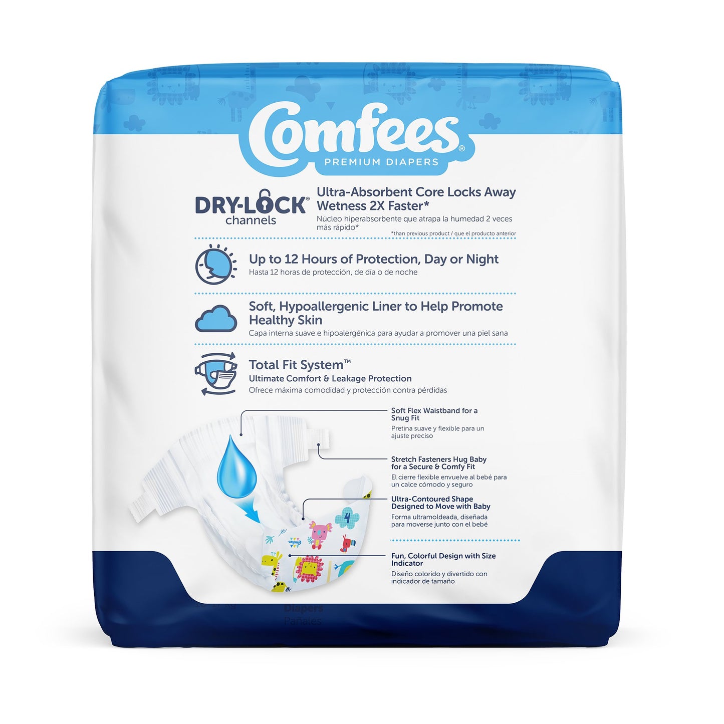 Comfees® Premium Diapers, Unisex, Baby, Tab Closure, Size 4 CMF-4