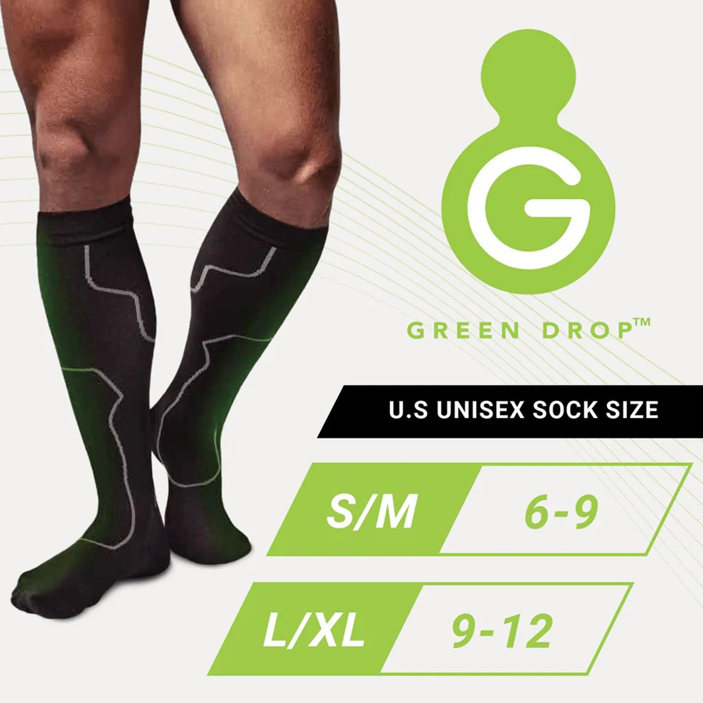 Green Drop™ Compression Socks – Medical-Grade Infused Support, L/XL SOX-1455