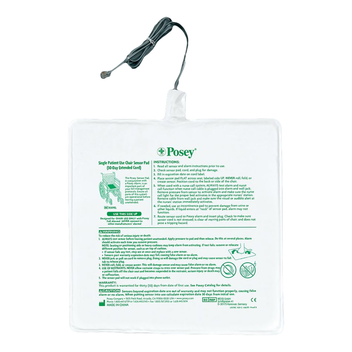 Fall Sensor Pads Fall Management Chair Sensor Pad 8309 – Medsitis