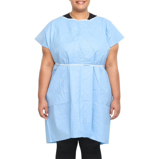 Graham Medical Patient Exam Gown, Extra Large, Blue 70260N