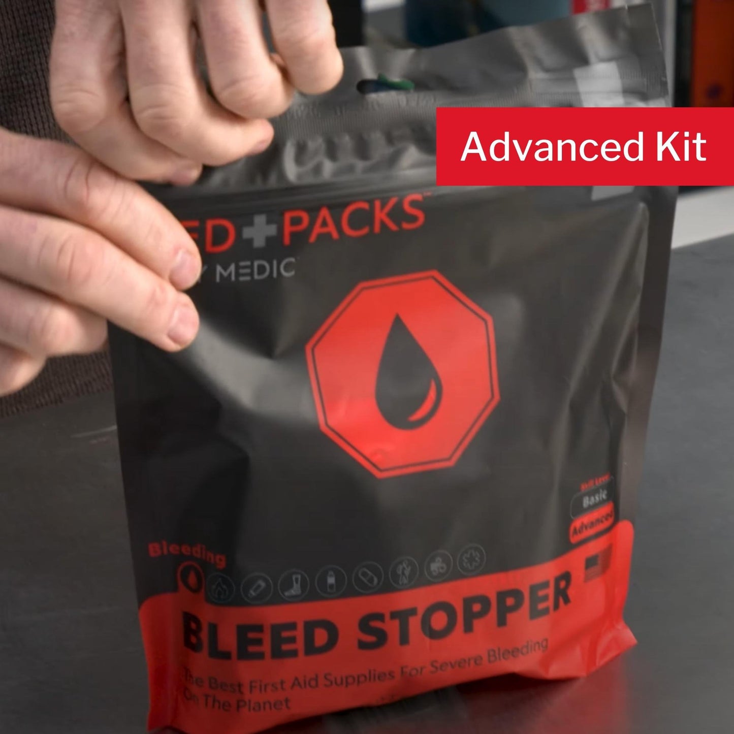 Med Packs™ First Aid Kit to Stop Bleeding – Emergency Supplies in Portable Pouch MM-KIT-S-MD-PK-BLD-GEN-RAT