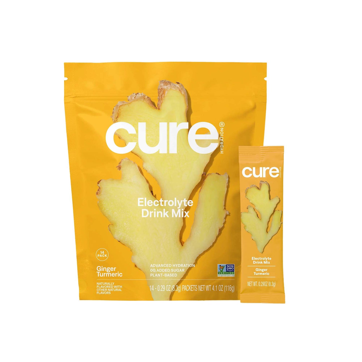 Cure Electrolyte Drink Mix, Ginger Turmeric, 7.7-gram Packets HM1003