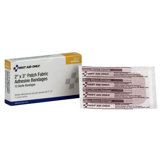 Adhesive Strip First Aid Only® 2 X 3 Inch Fabric Square Tan Sterile - A177