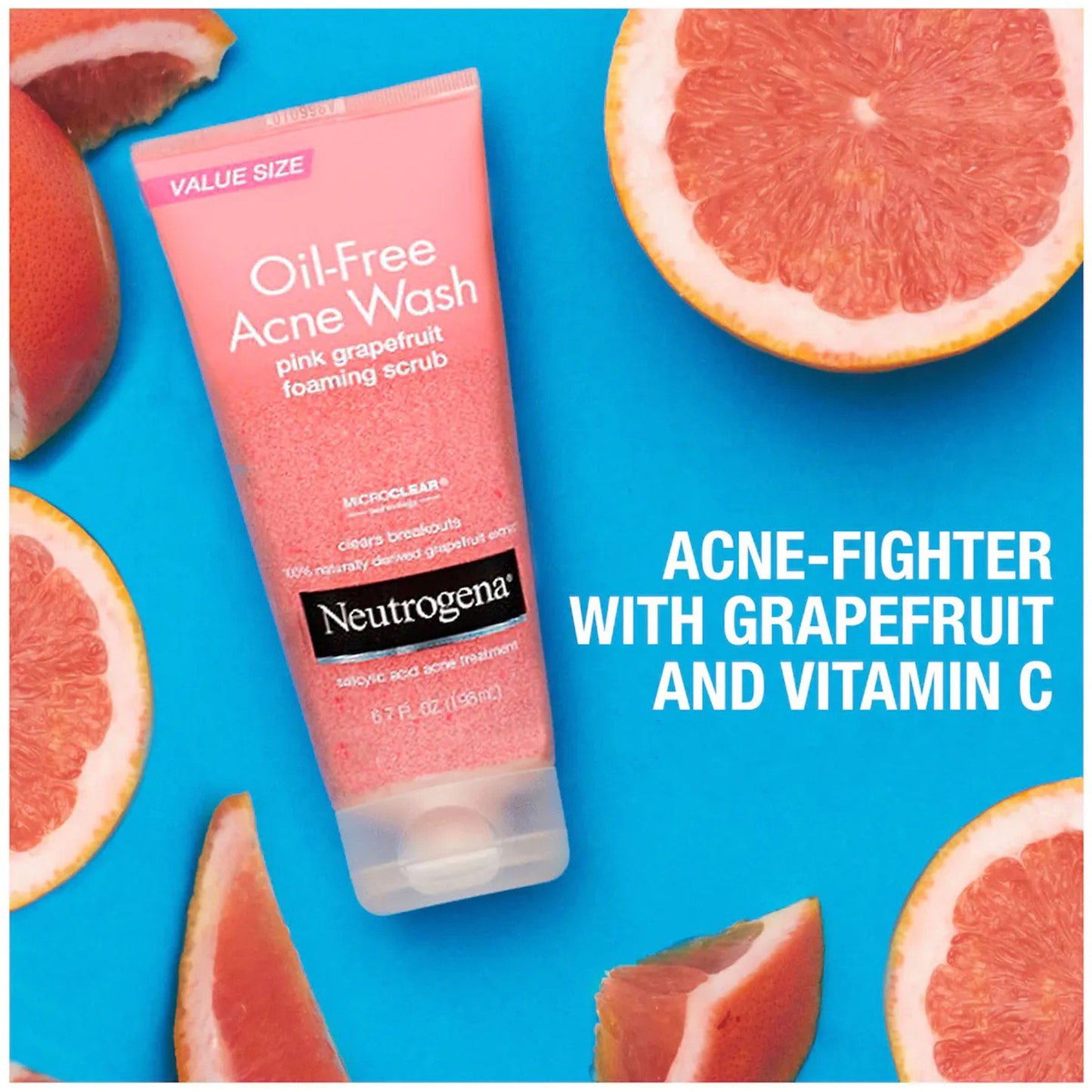 Neutrogena® Oil-Free Acne Wash Pink Grapefruit Foaming Scrub, 4.2 oz. 07050105360