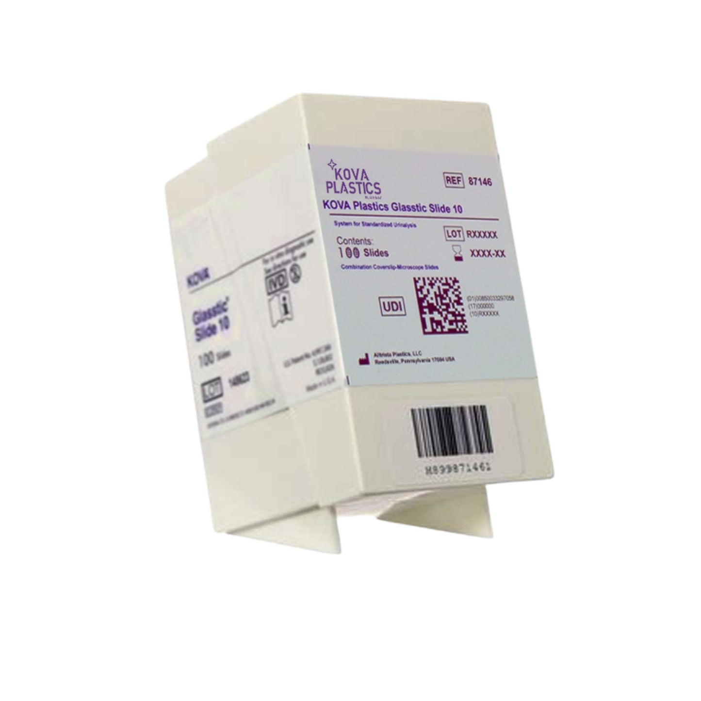 KOVA® Glasstic® Urinalysis Microscope Slide, 10-Chamber without Grid 87146E
