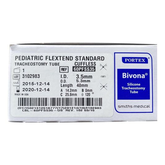 Uncuffed Tracheostomy Tube Bivona® FlexTend™ Size 3.5 Pediatric - 60PFSS35