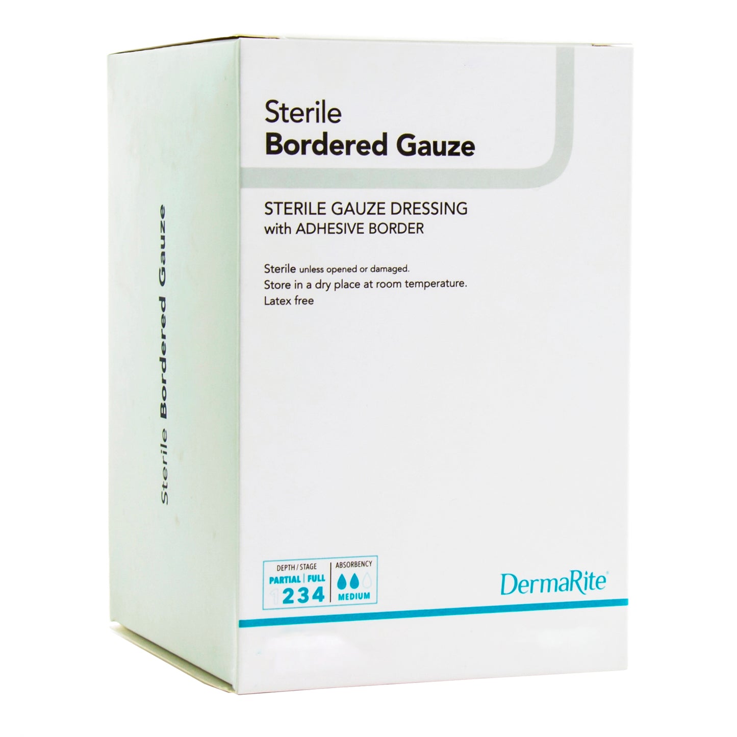 DermaRite® Gauze Adhesive Dressing, White, Sterile, 4 X 8 inch 11480