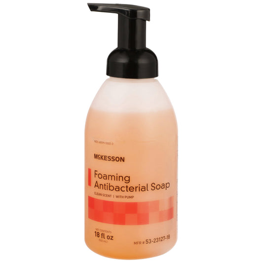 Antibacterial Soap McKesson Foaming 18 oz. Pump Bottle Clean Scent - 53-23127-18