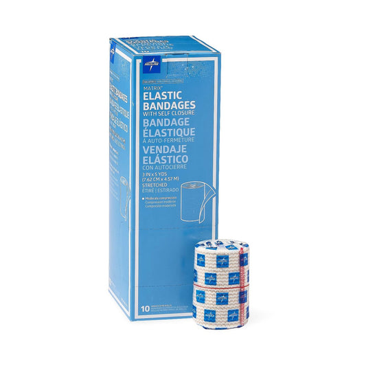 Elastic Bandage Matrix 3 Inch X 5 Yard Double Hook and Loop Closure Natural NonSterile Medium Compression - MDS087003LF