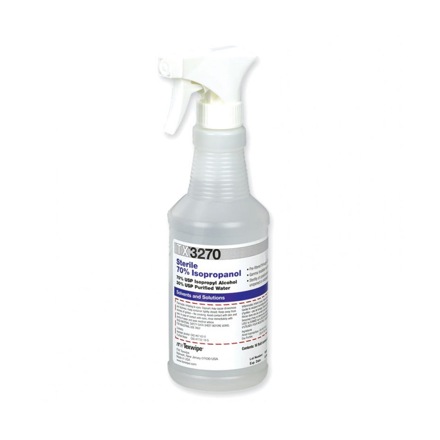 Surface Disinfectant Cleaner Texwipe™ Alcohol Based Trigger Spray Liquid 16 oz. Bottle Alcohol Scent Sterile - TX3270