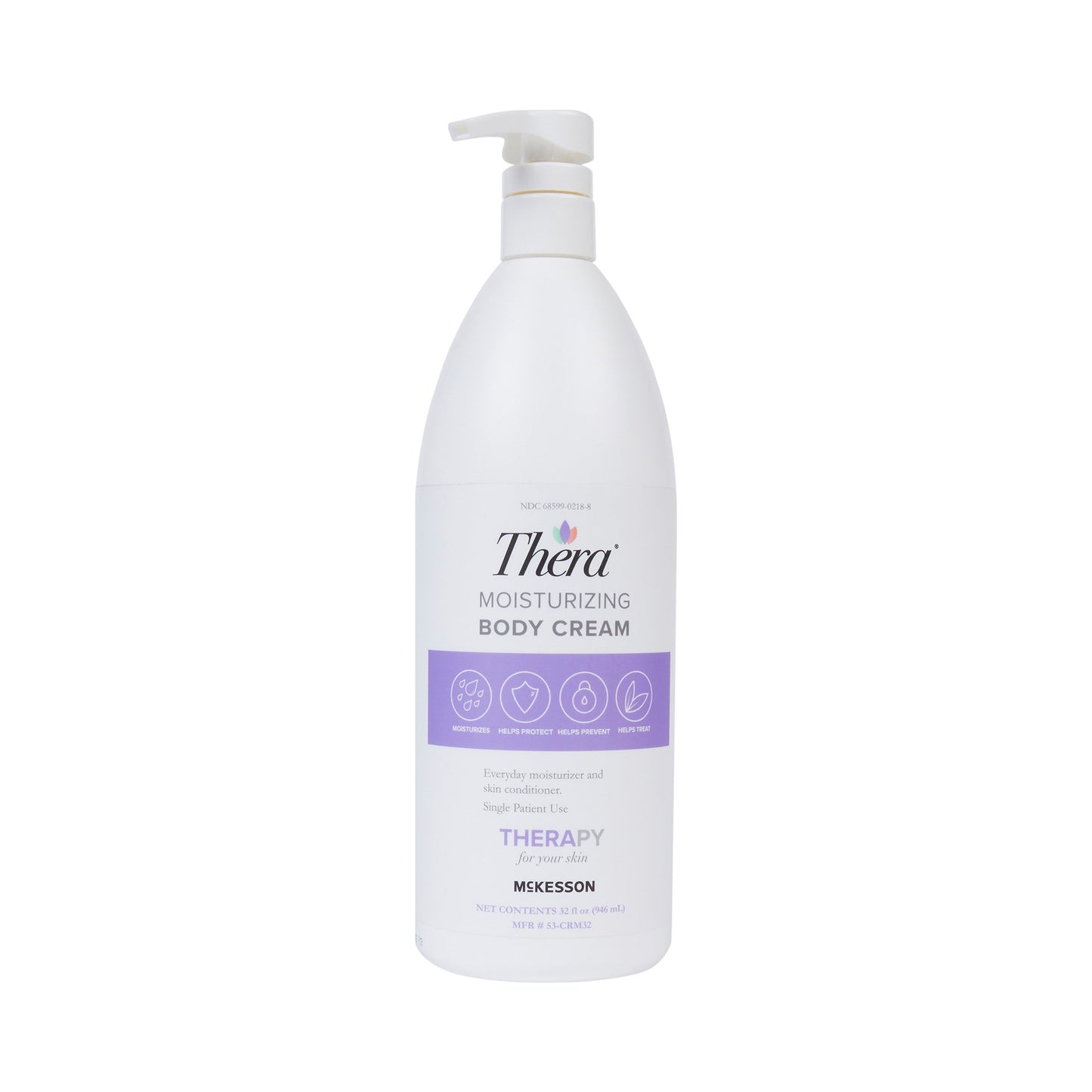 Hand and Body Moisturizer Thera® 32 oz. Pump Bottle Scented Cream CHG Compatible - 53-CRM32