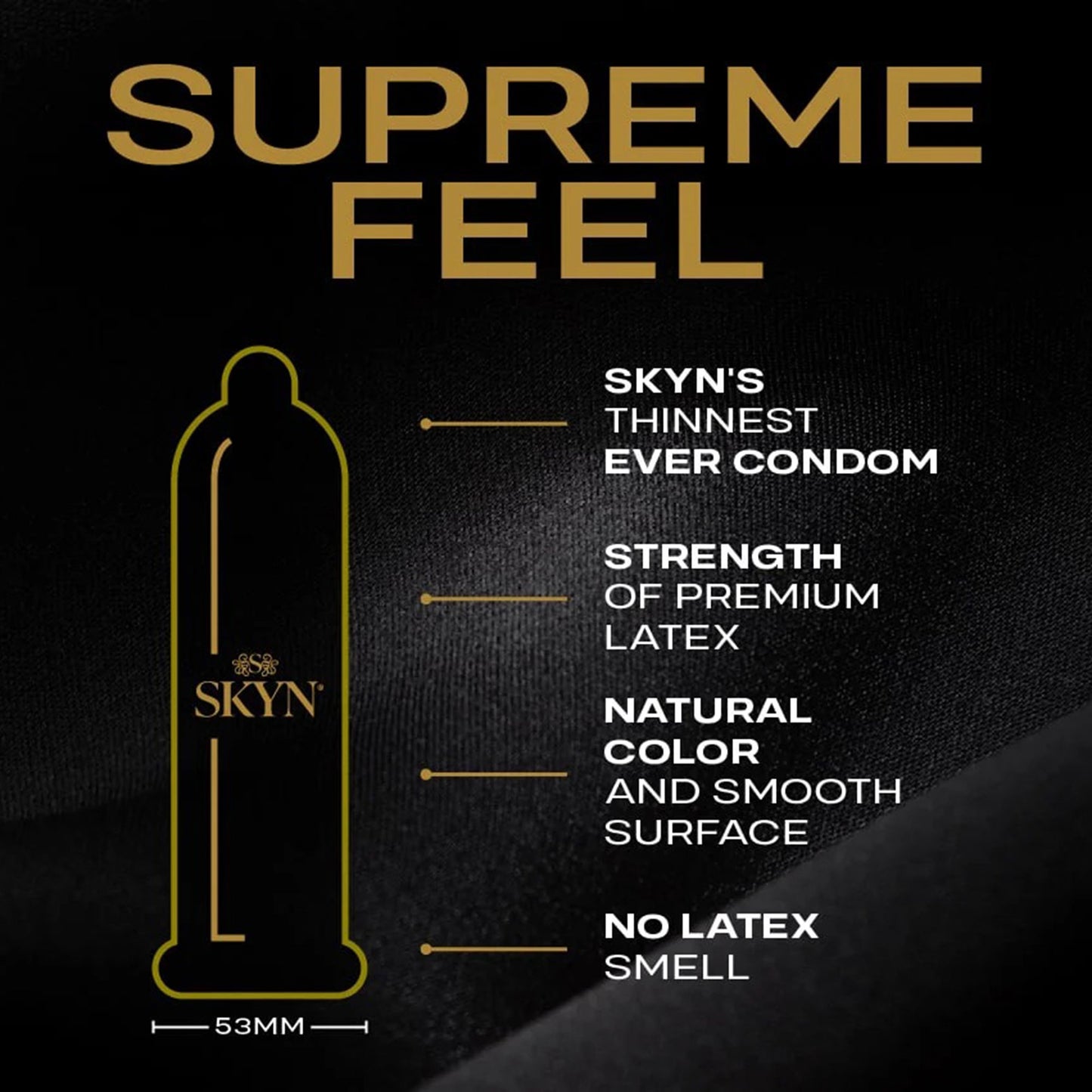 Condom SKYN® Supreme Lubricated One Size Fits Most 30 Per Box 210275