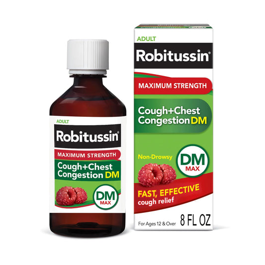 Robitussin Adult Cough + Chest Congestion DM Liquid Maximum Strength, 8 ounces 00031873918