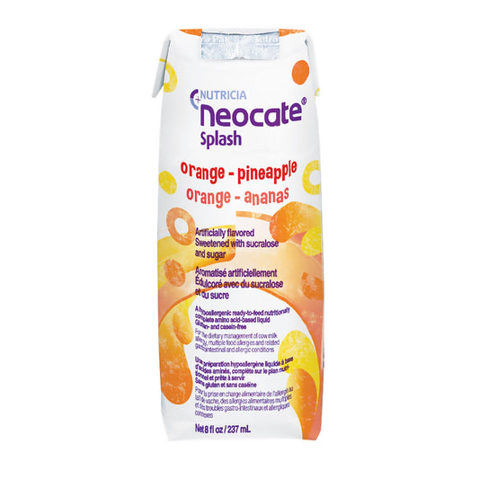 Pediatric Oral Supplement Neocate® Splash Orange / Pineapple Flavor 8 oz. Carton Liquid Amino Acid Food Allergies - 122436