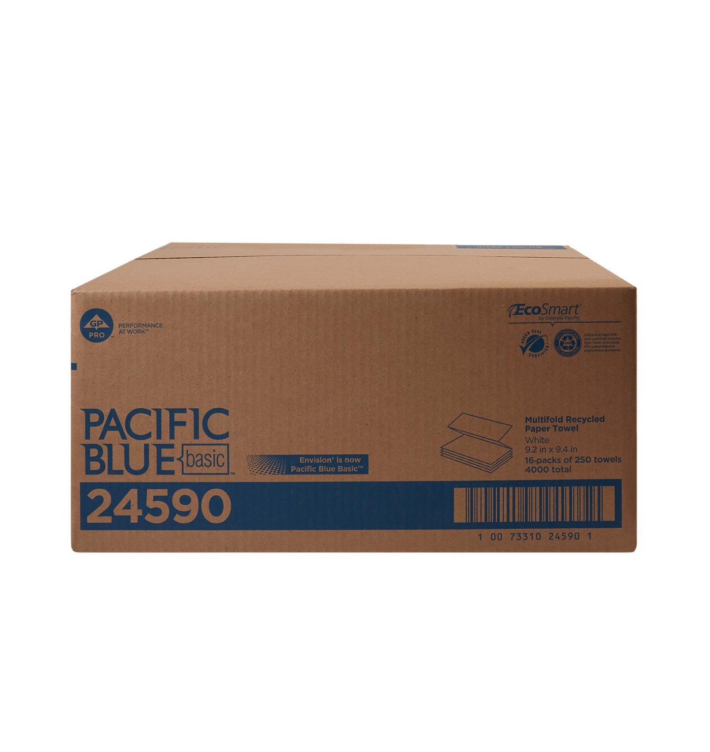 Pacific Blue Basic™ Recycled Multi-Fold Paper Towel, 250 Sheets per Pack 24590