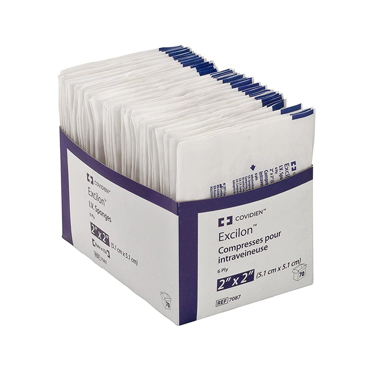 Excilon™ I.V. / Drain Split Dressing, 2 x 2 inch, Six-Ply 7087-