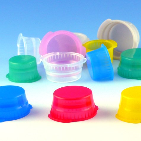 Cappers™ Tube Closure Polyethylene Double Tab Snap Cap Blue For 13 mm Glass Evacuated Blood Drawing Tube / 12 mm Plastic Test Tube NonSterile - 113140