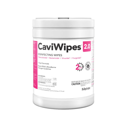 Surface Disinfectant CaviWipes™ 2.0 Premoistened Manual Pull Wipe 65 Count Canister Alcohol Scent NonSterile - 14-1150