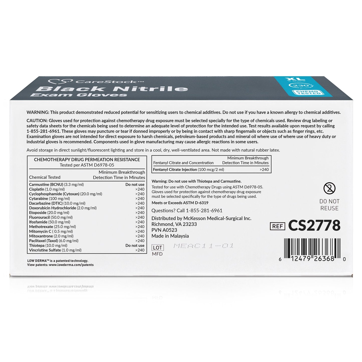 CareStock™ Nitrile Exam Glove, Extra Large, Black CS2778