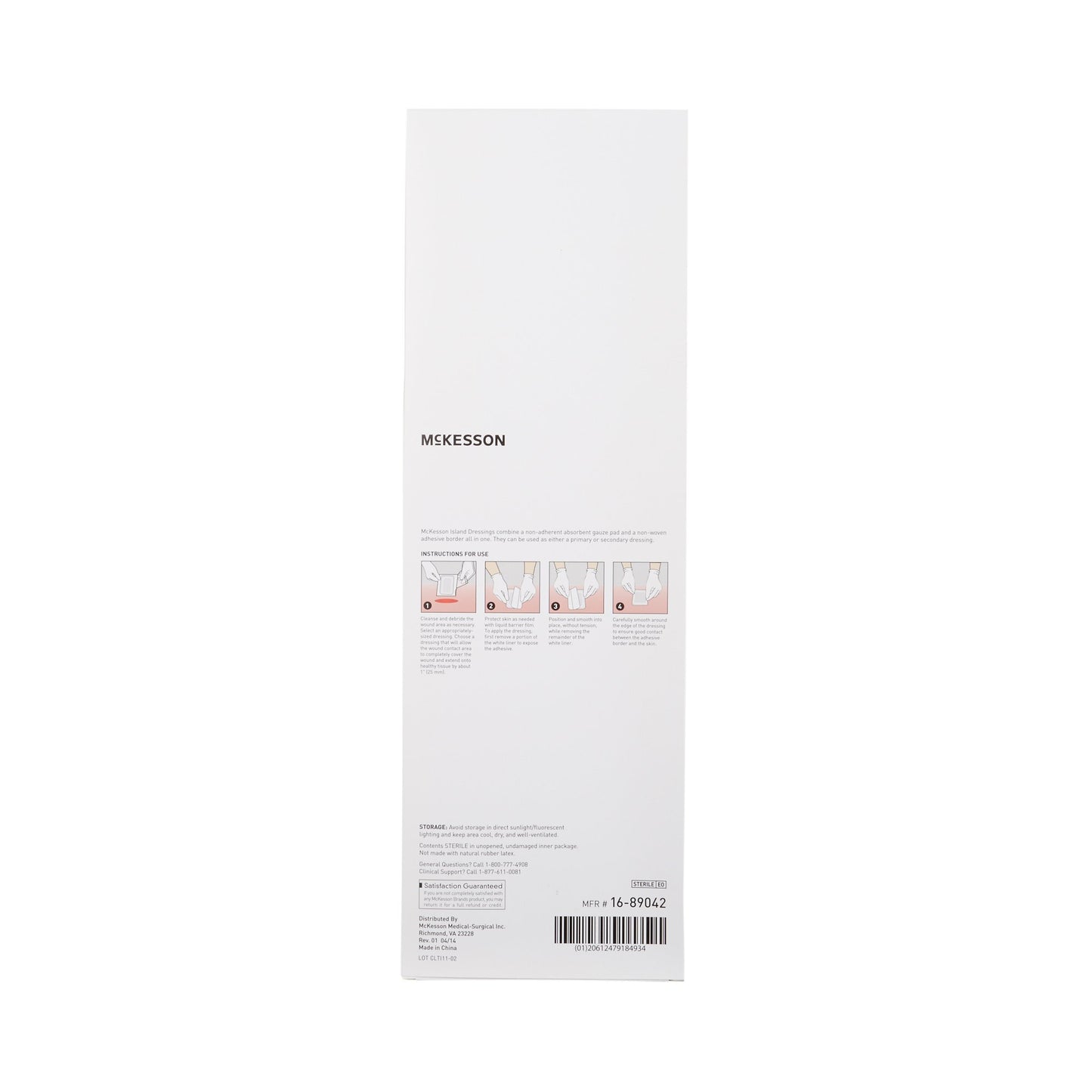 McKesson White Adhesive Dressing, 4 x 14 Inch 16-89042