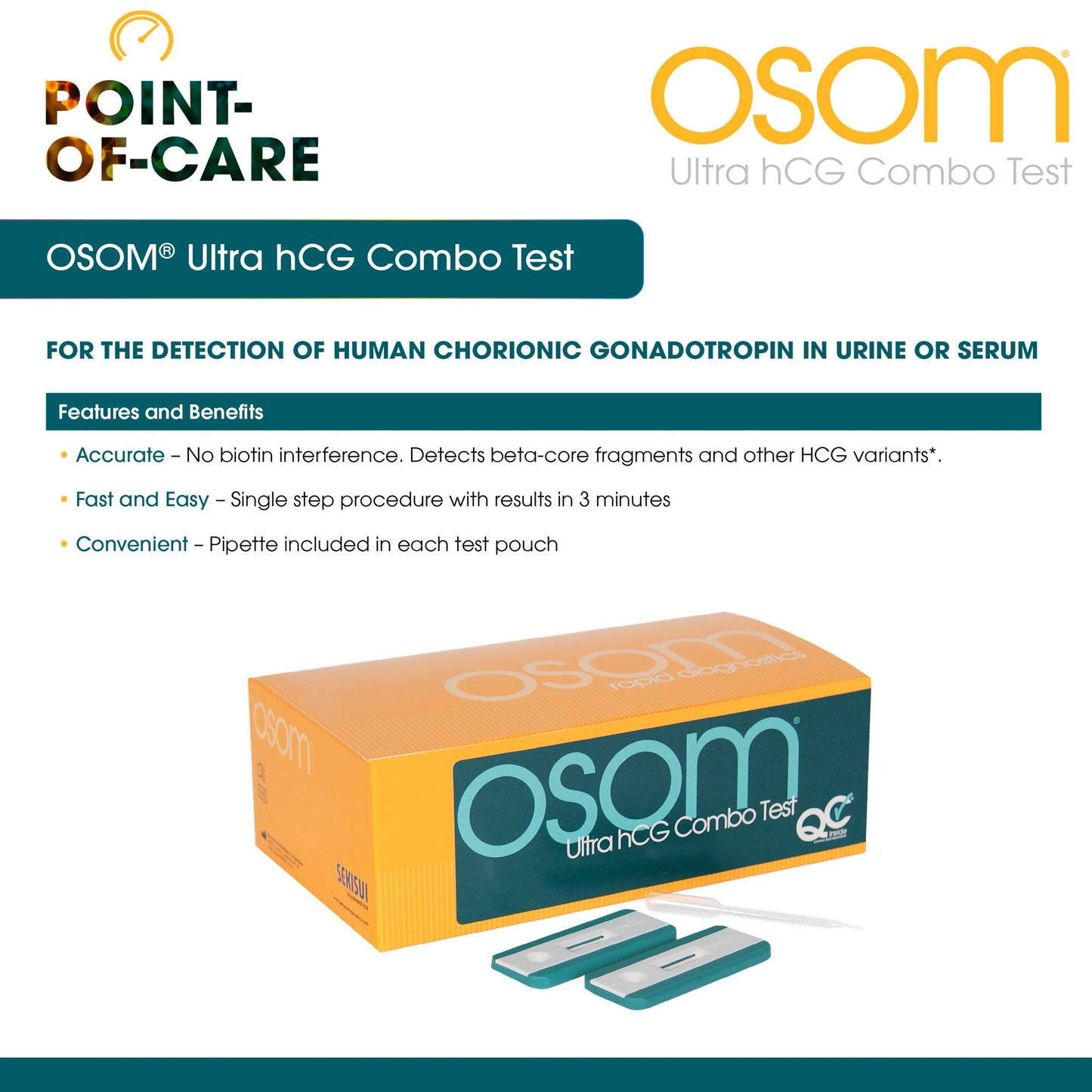 OSOM® Ultra hCG Combo Pregnancy Fertility Reproductive Health Test Kit 1004