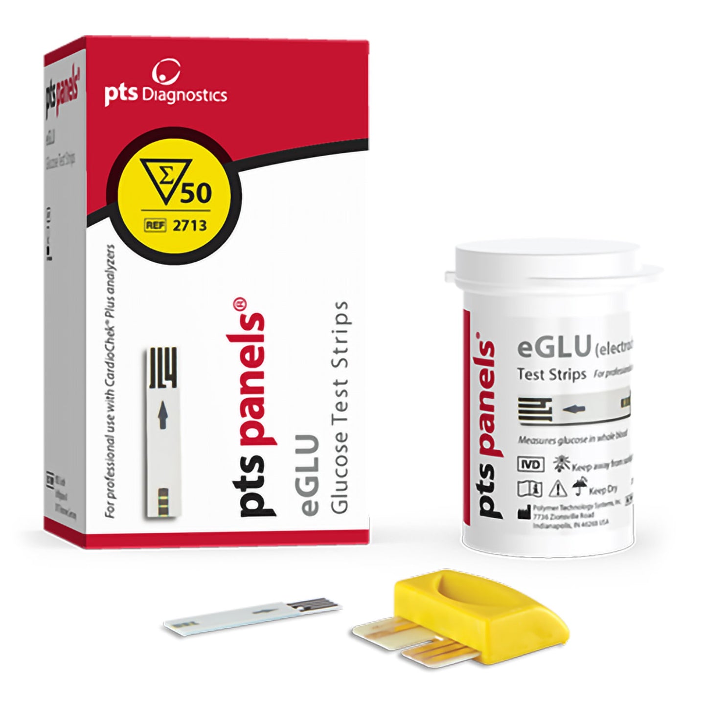 General Chemistry Reagent PTS Panel® eGLU™ Glucose CLIA Waived For CardioChek Plus Analyzers 50 Tests - 2713