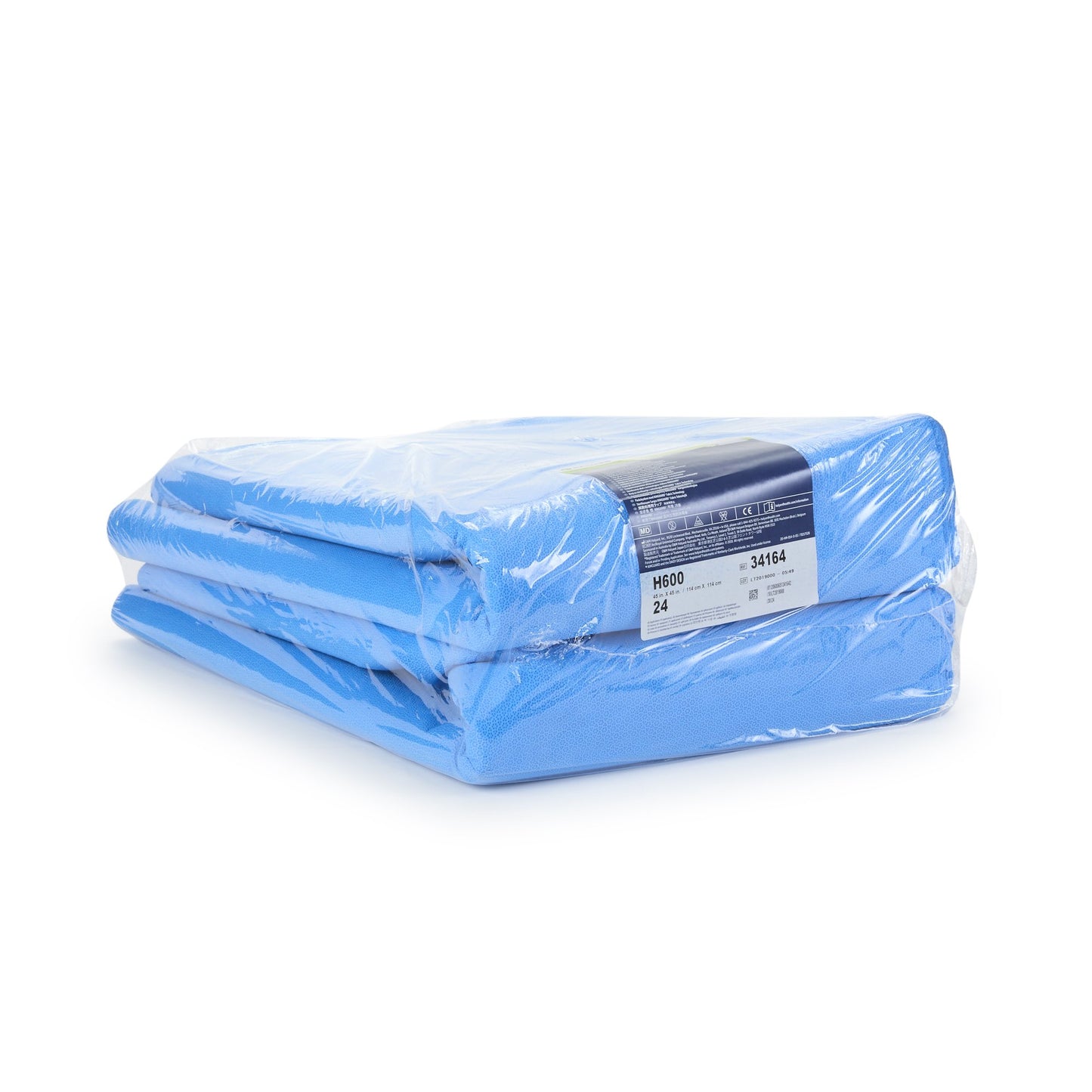 QUICK CHECK* H600 Sterilization Wrap White / Blue 45 X 45 Inch Dual Layer SMS Polypropylene Steam / EO Gas / Hydrogen Peroxide - 34164