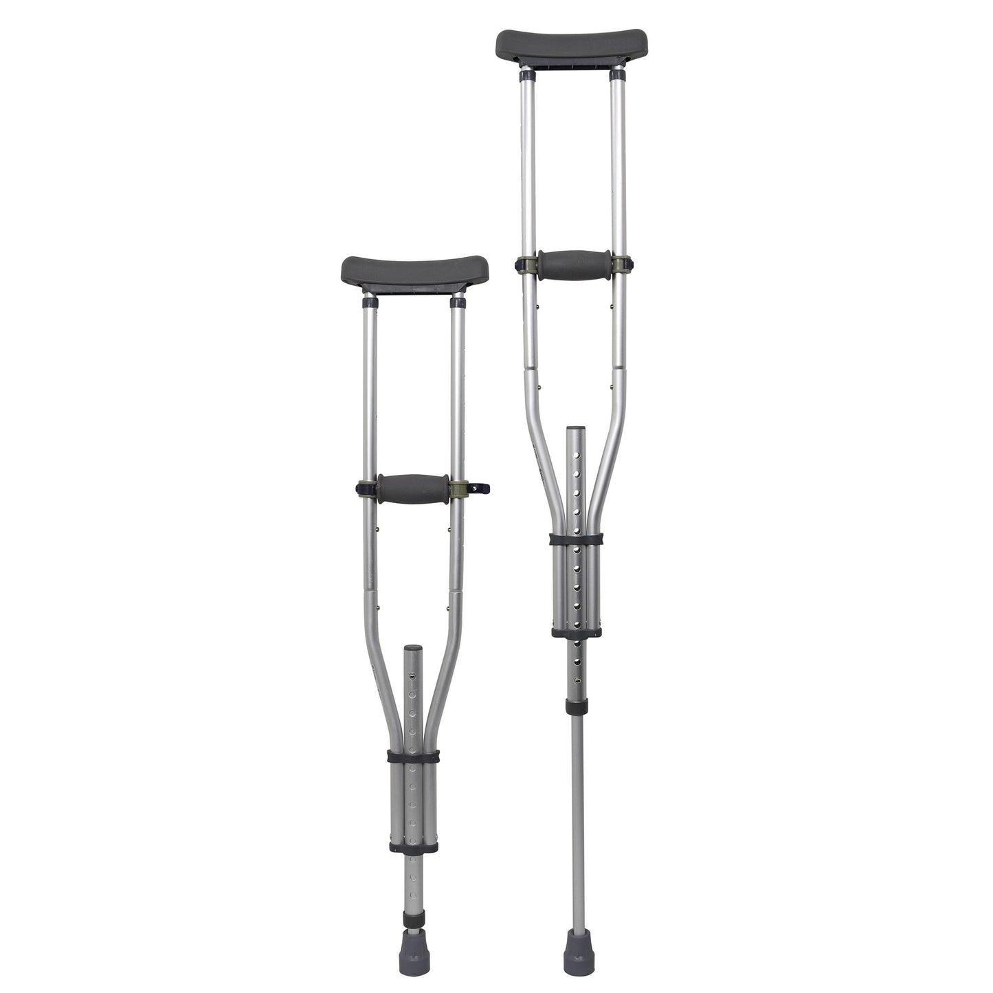 Underarm Crutches McKesson Youth / Adult / Tall Adult 4 Foot 6 Inch to 6 Foot 6 Inch User Height Aluminum Frame 300 lbs. Weight Capacity - 146-RTL1043