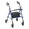 4 Wheel Rollator drive™ Blue Adjustable Height / Folding Aluminum Frame - RTL10261BL