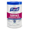 Surface Disinfectant / Sanitizer Purell® Food Service Manual Pull Wipe 110 Count Canister Unscented NonSterile - 9341-06