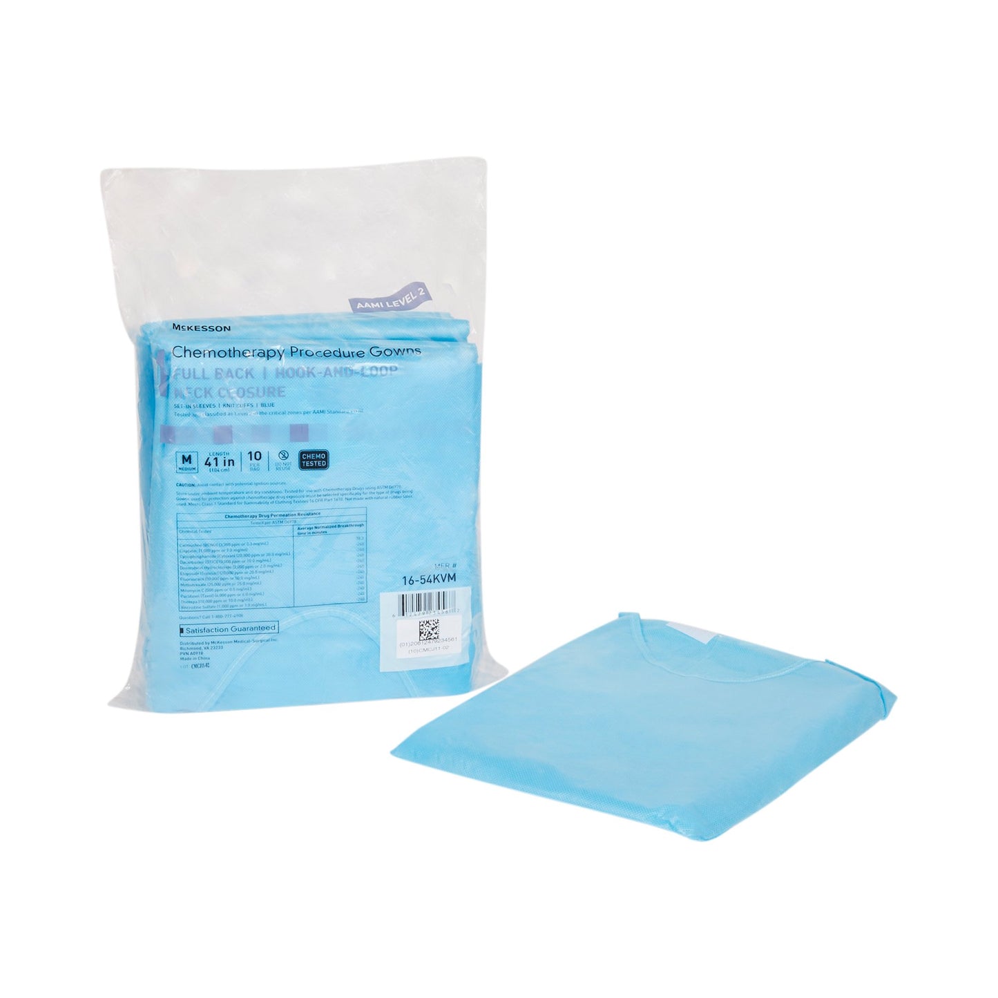 McKesson Full Back Chemotherapy Procedure Gown, Medium 16-54KVM