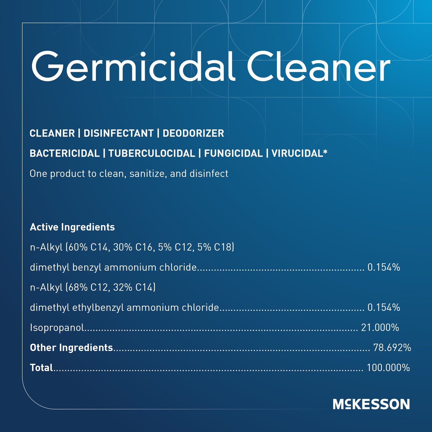 McKesson Germicidal Surface Disinfectant Cleaner, Jug, 1 gal. 153-152
