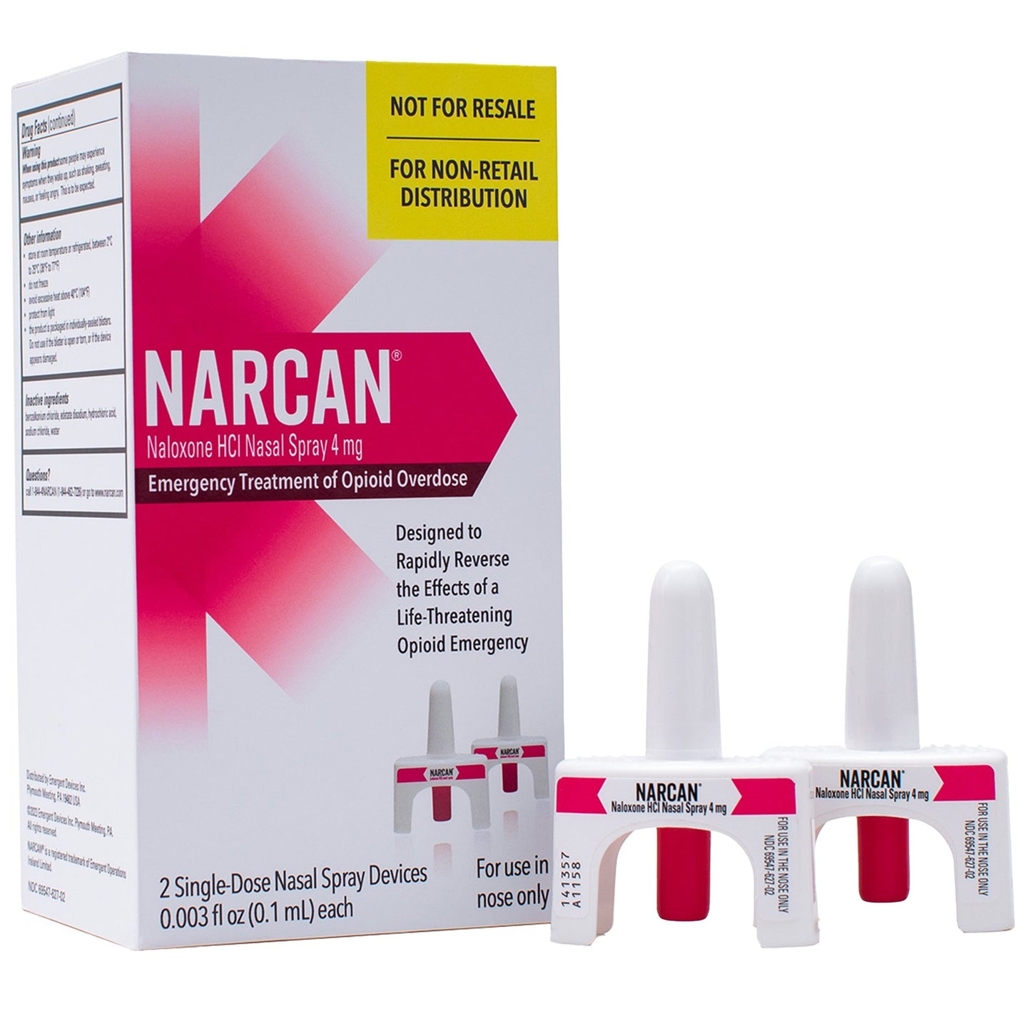 Narcan® Naloxone HCl 4 mg Spray 0.1 mL 69547062702
